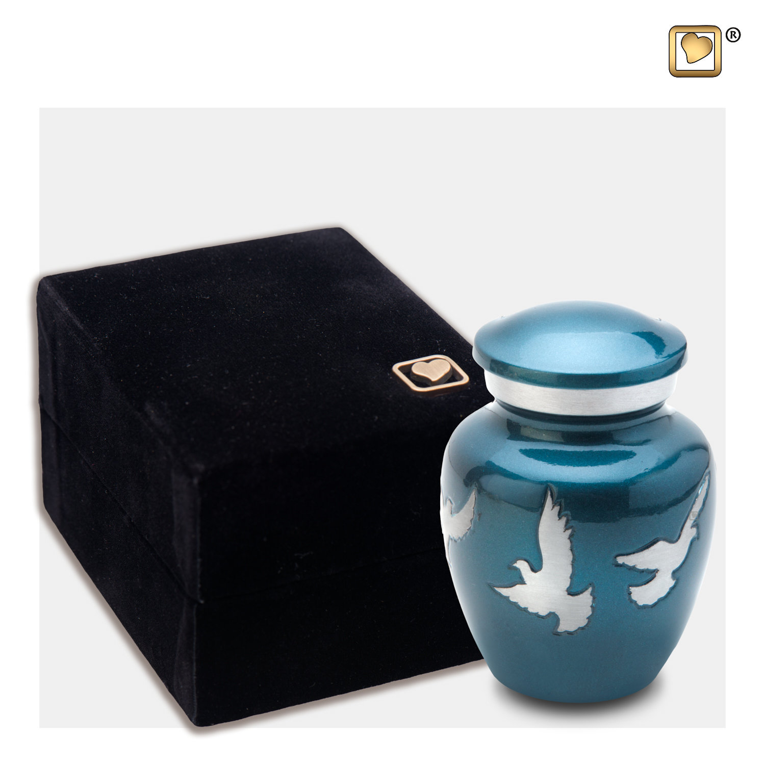 Mini Urn Blauw Vogels - Afbeelding 3