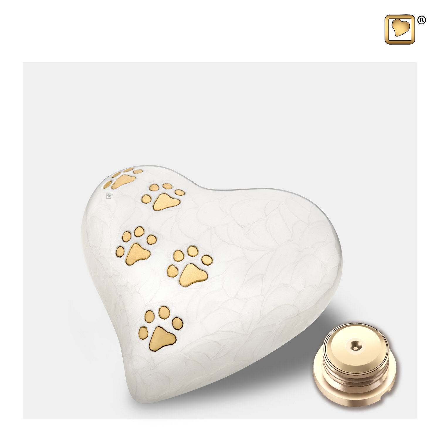Dierenurn Small Parelwit Hart - Afbeelding 2