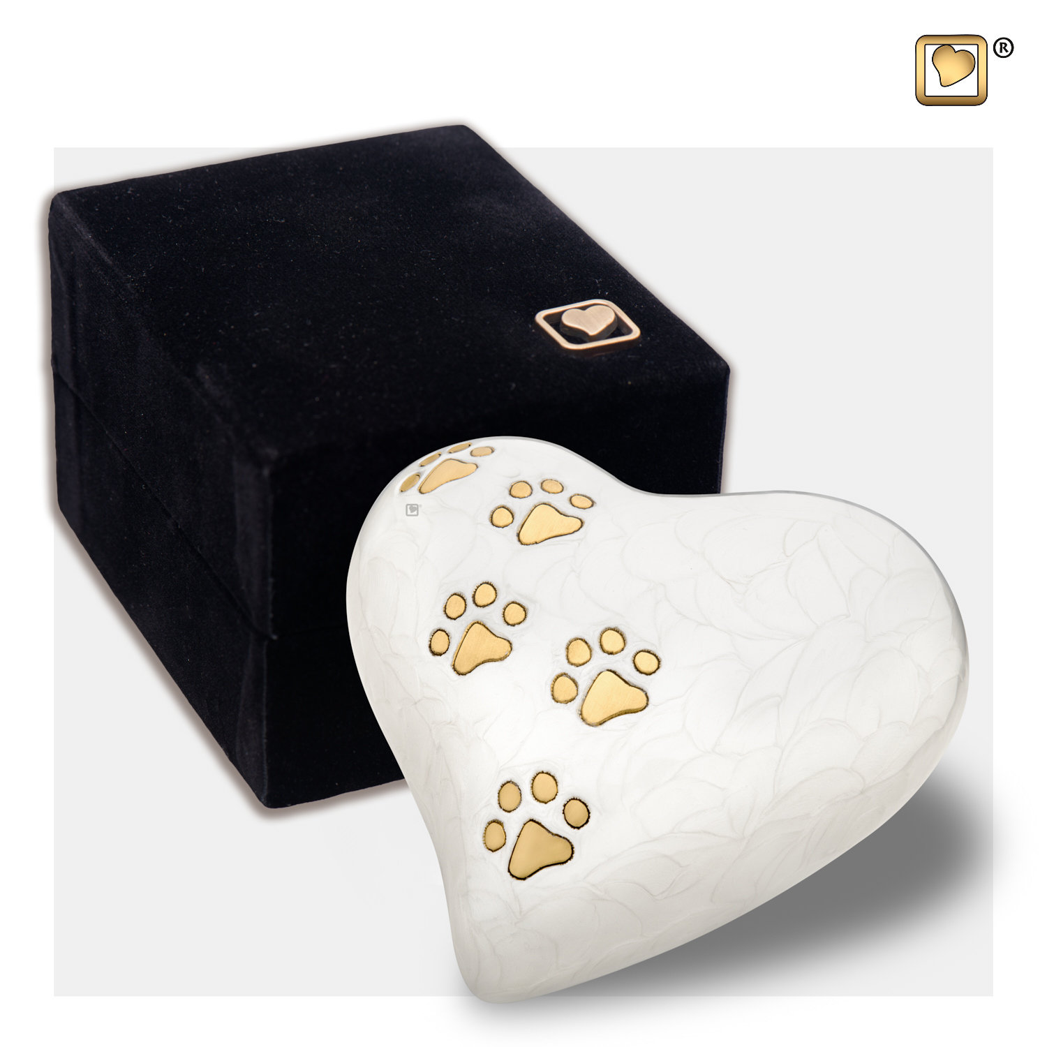 Dierenurn Small Parelwit Hart - Afbeelding 3