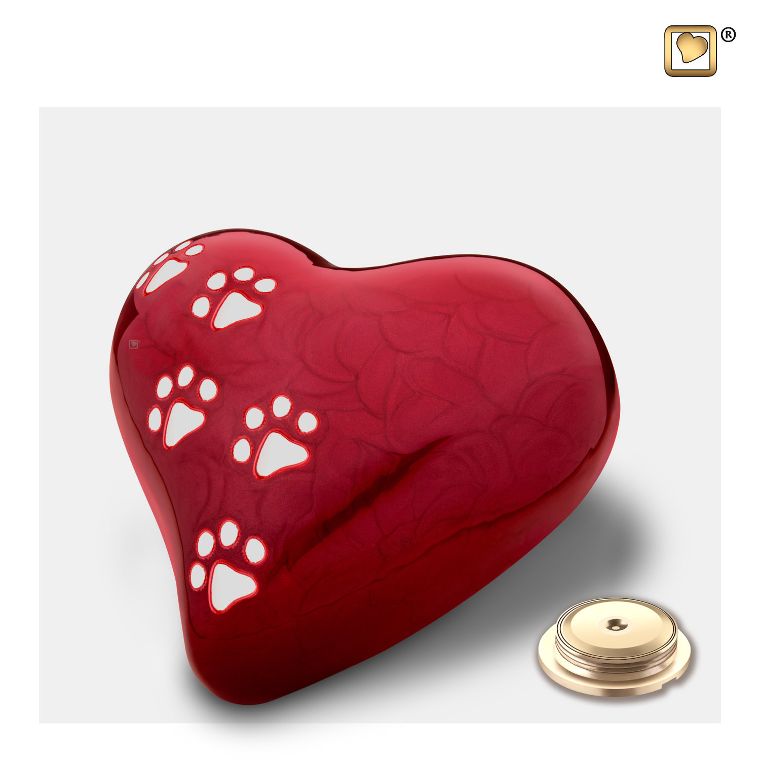 Dierenurn Medium Rood Hart - Afbeelding 2