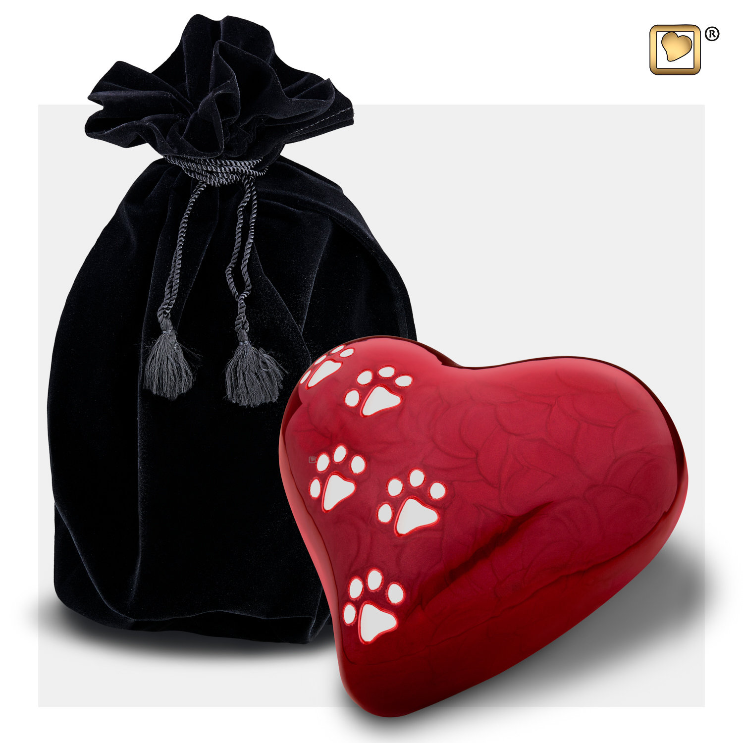 Dierenurn Medium Rood Hart - Afbeelding 3
