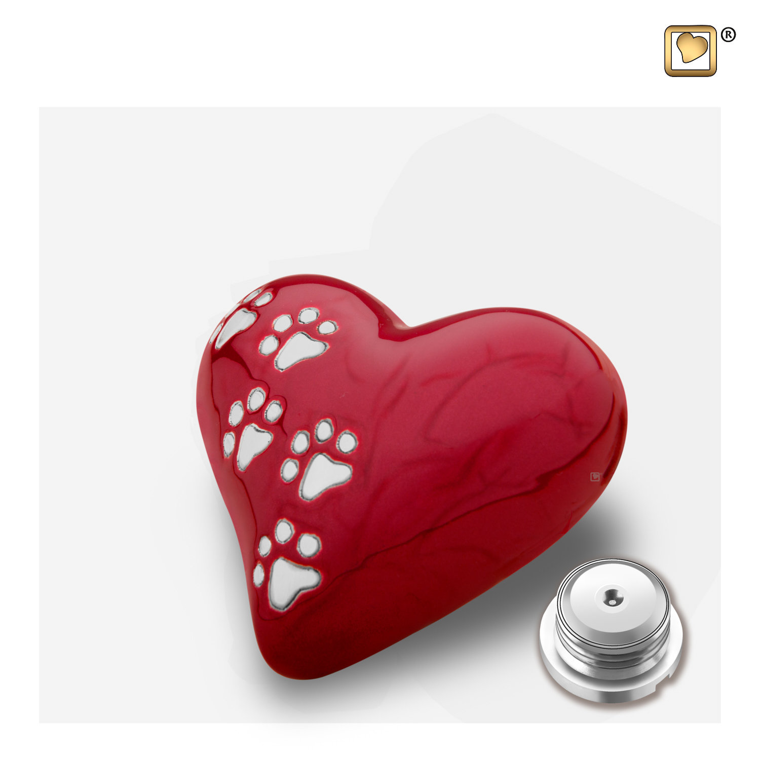 Dierenurn Small Rood Hart - Afbeelding 2