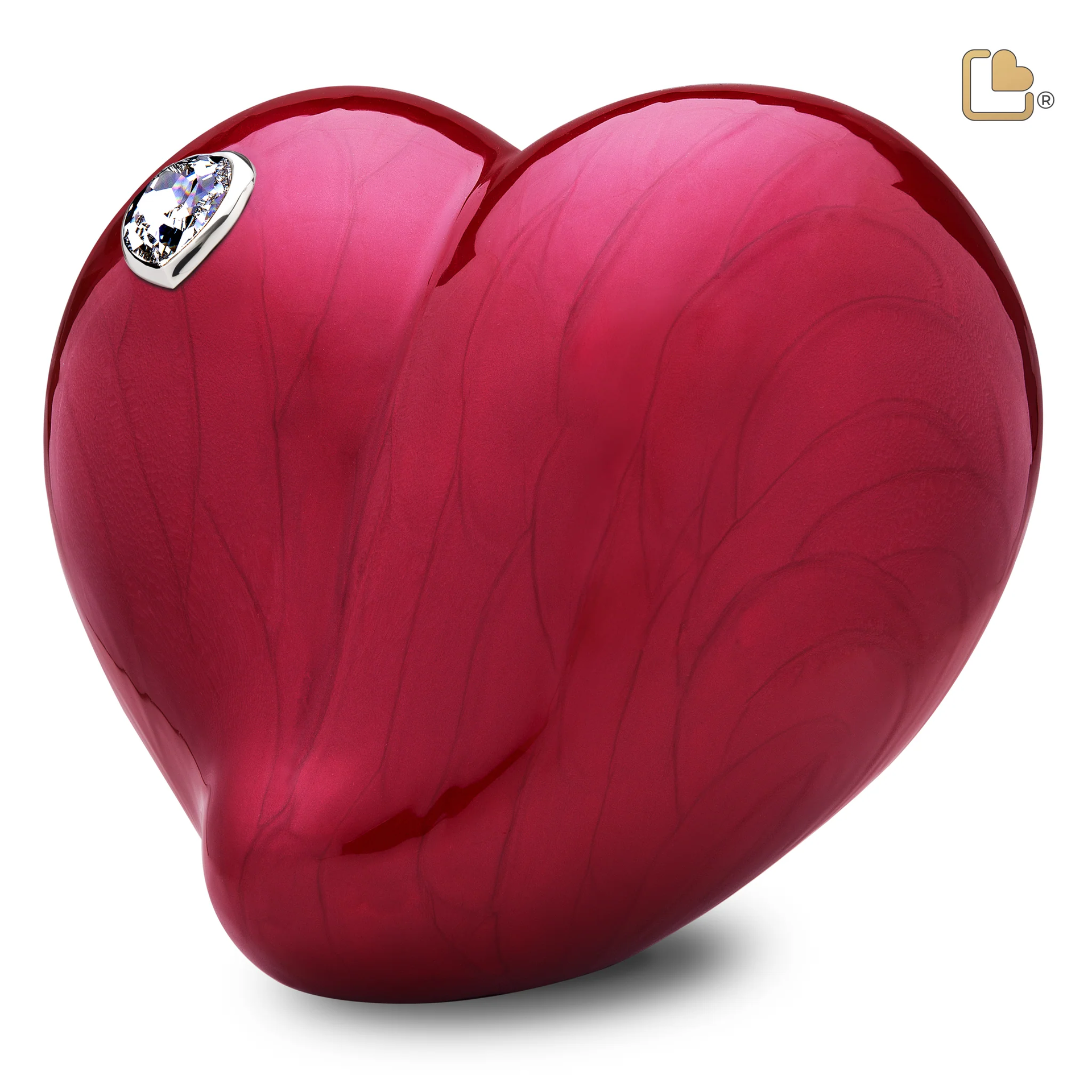 Grote Urn Rood Hart Swarovski