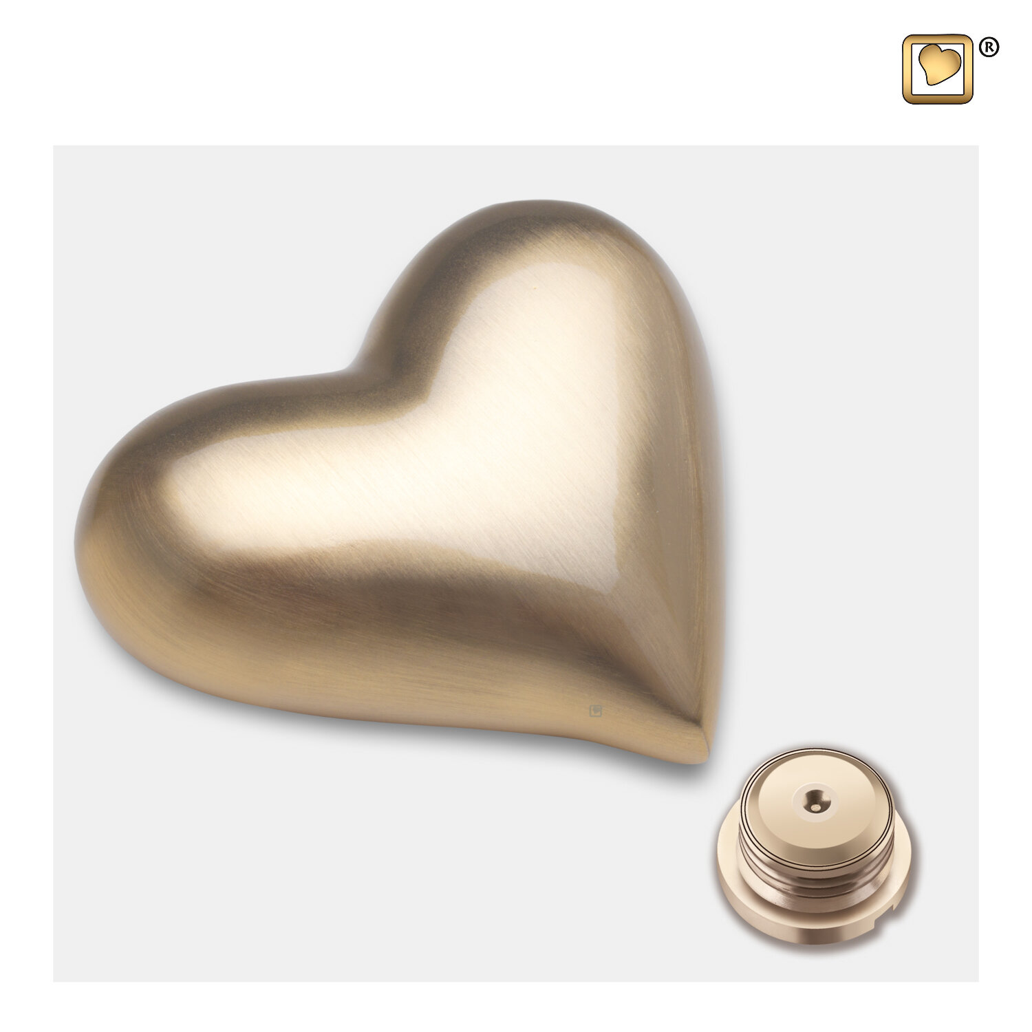Mini Urn hart mat verguld - Afbeelding 2