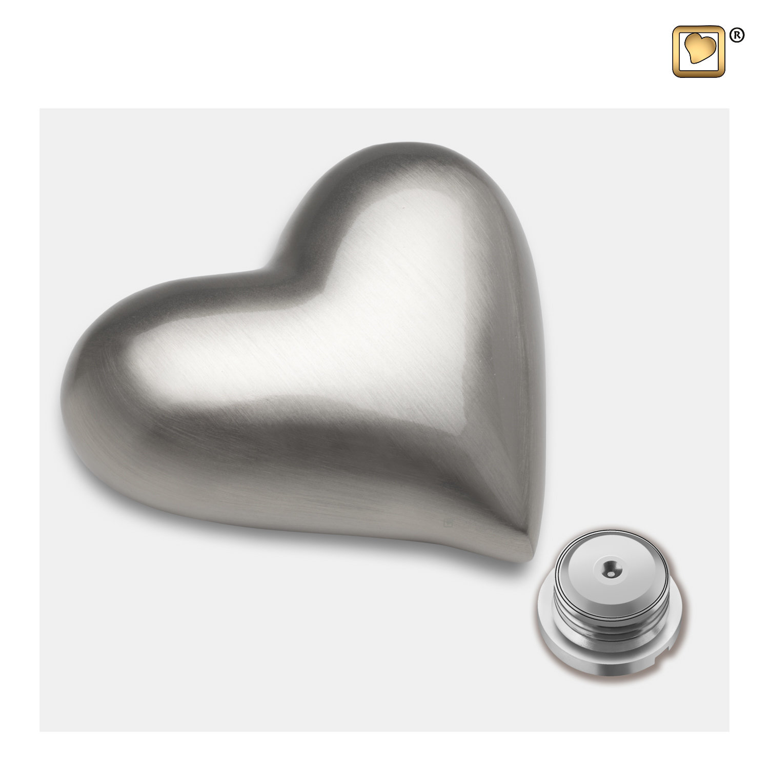 Mini Urn hart zilverkleur mat - Afbeelding 2