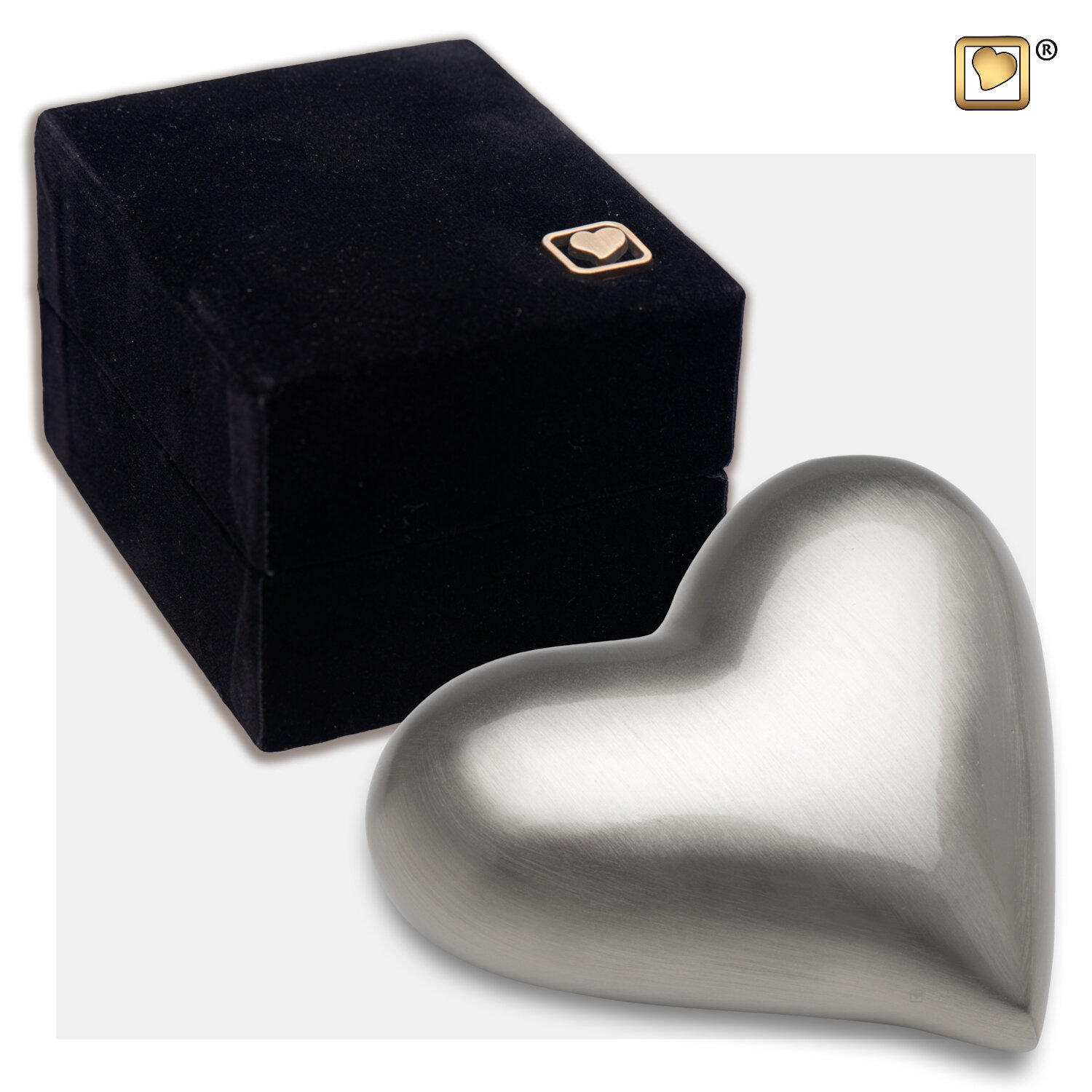 Mini Urn hart zilverkleur mat - Afbeelding 3
