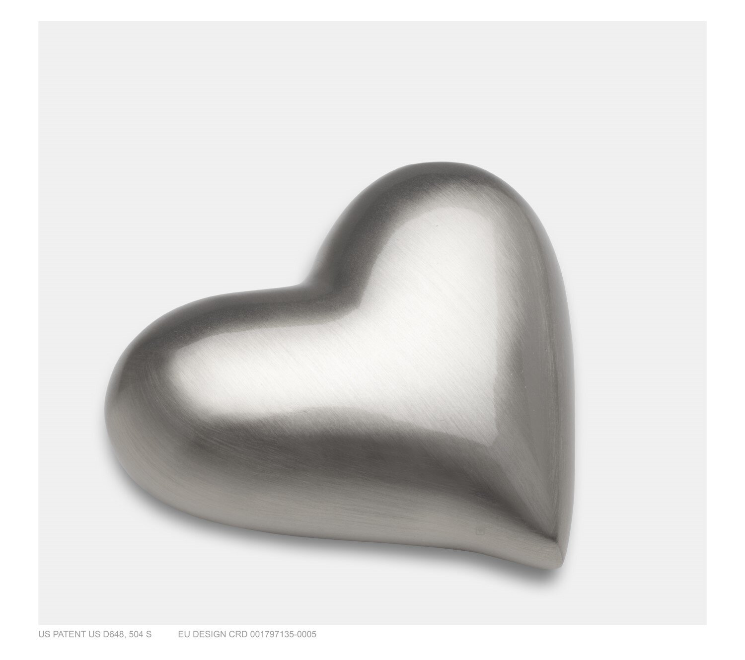 Mini Urn hart zilverkleur mat