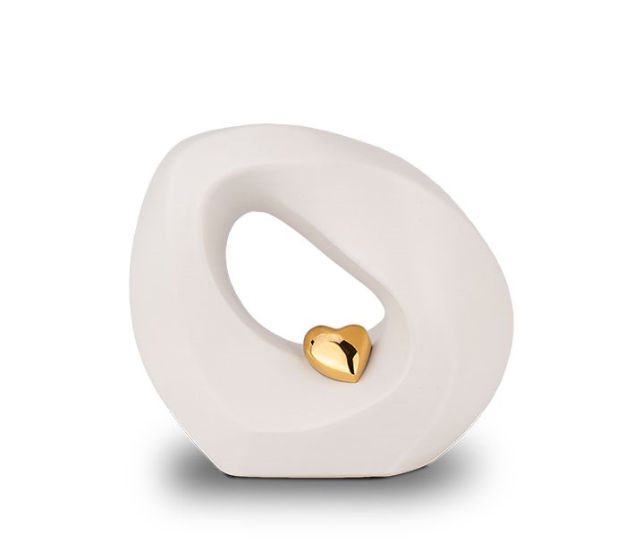 Kleine witte keramische urn
