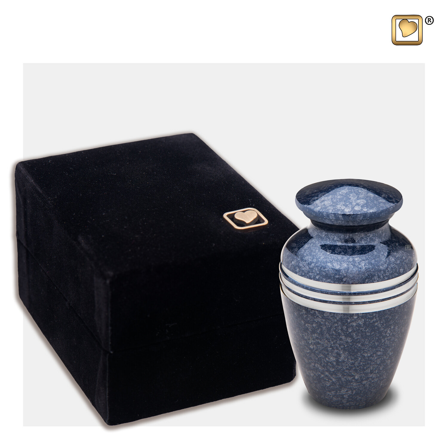 Blauw Gespikkeld Mini Urn - Afbeelding 3