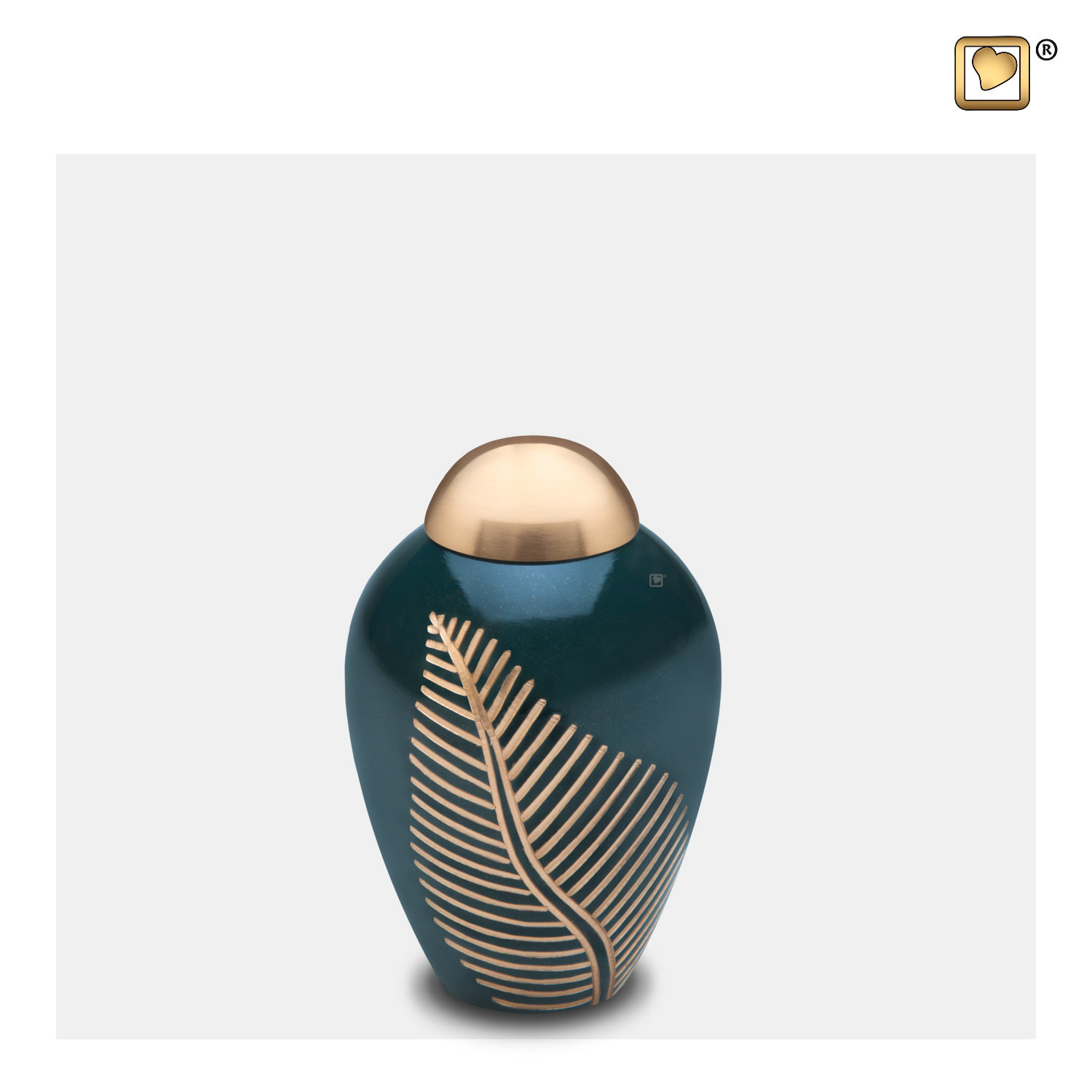 Groene Mini Urn met Veer - Afbeelding 2