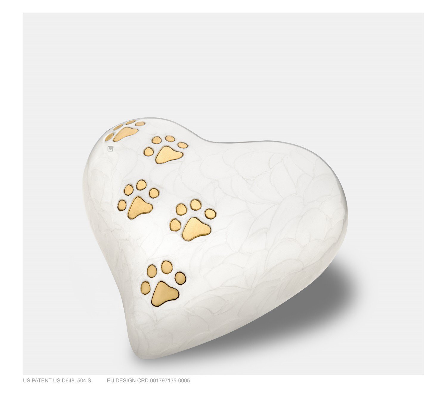 Dierenurn Small Parelwit Hart