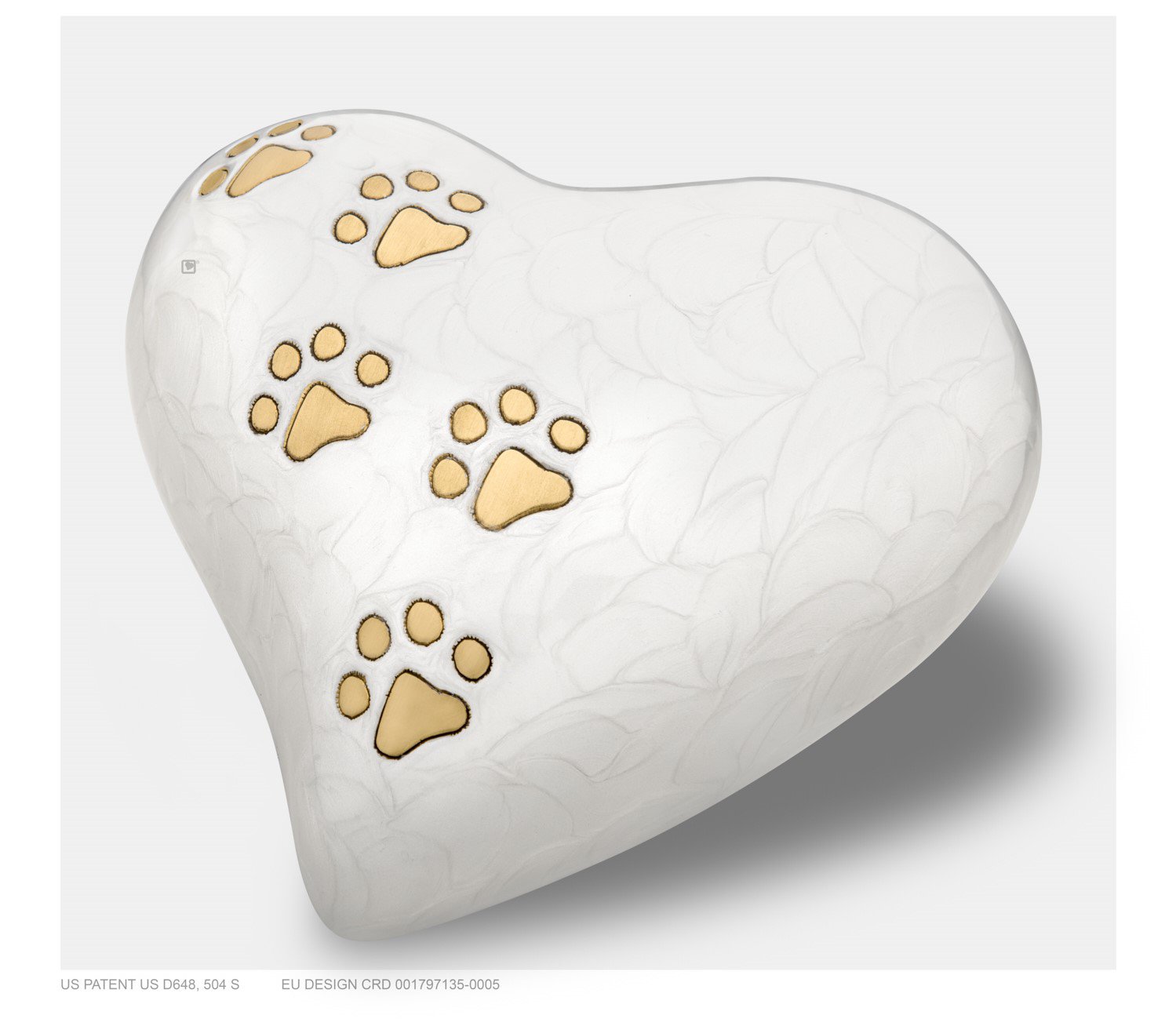 Dierenurn Medium Parelwit Hart