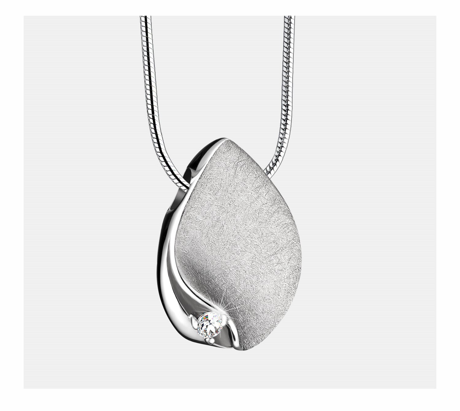 Ashanger Zilver Traan Zirkonia two tone