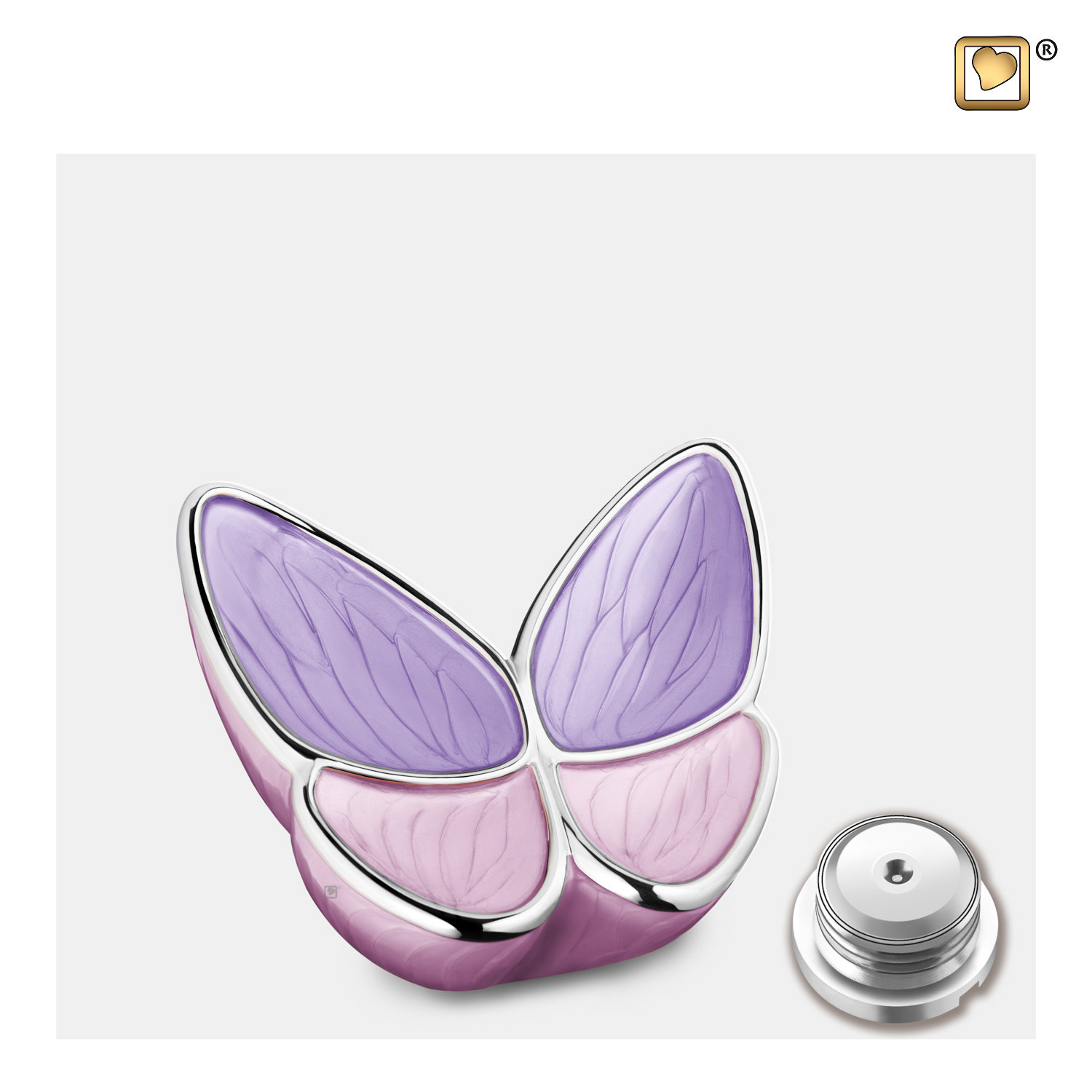 Mini urn in de vorm van een roze vlinder | LoveUrns - Afbeelding 2