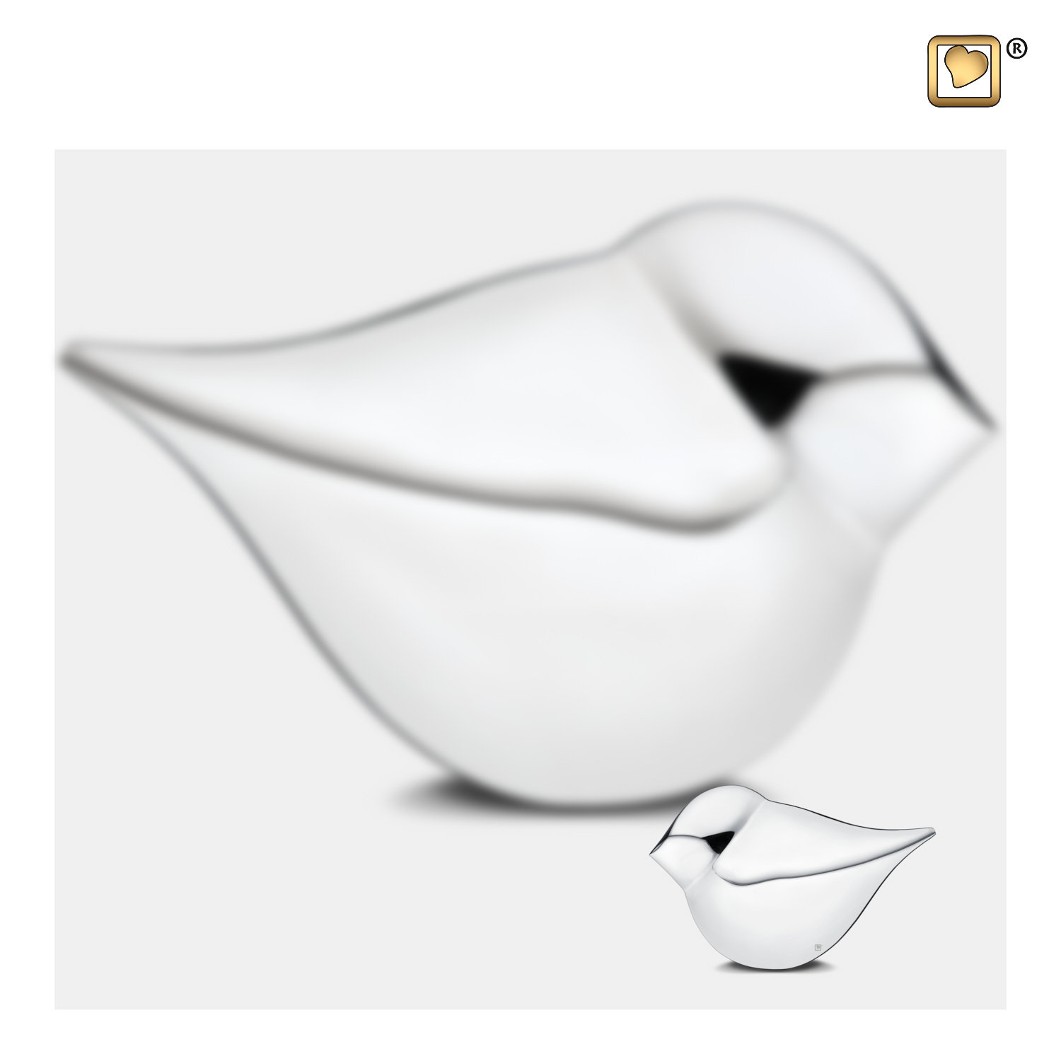 Glanzende Mini Vogel Urn - Afbeelding 2