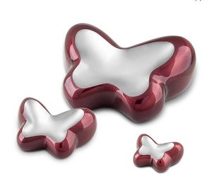 Mini urn met vlinderdesign in geel of rood - Afbeelding 2