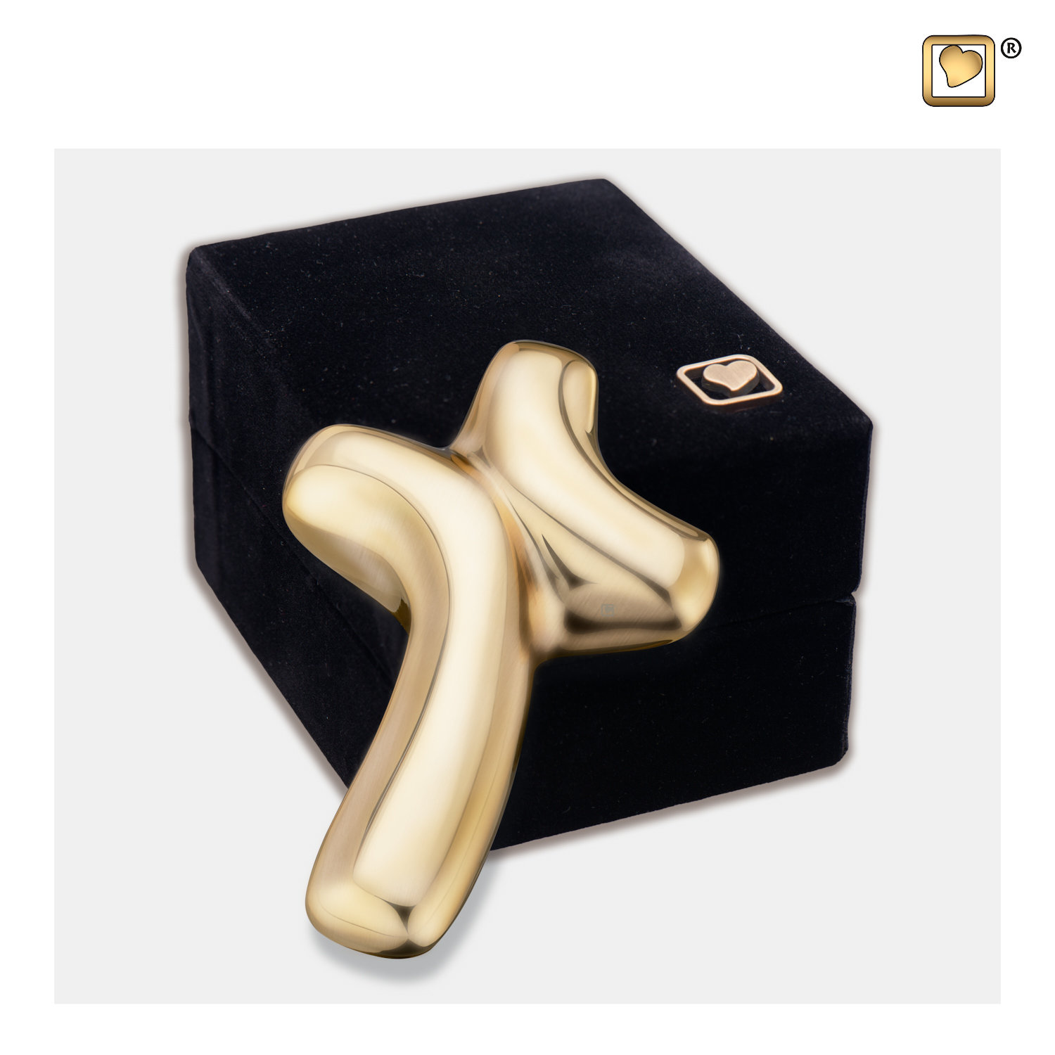 Mat vergulde Mini urn met kruis - Afbeelding 3