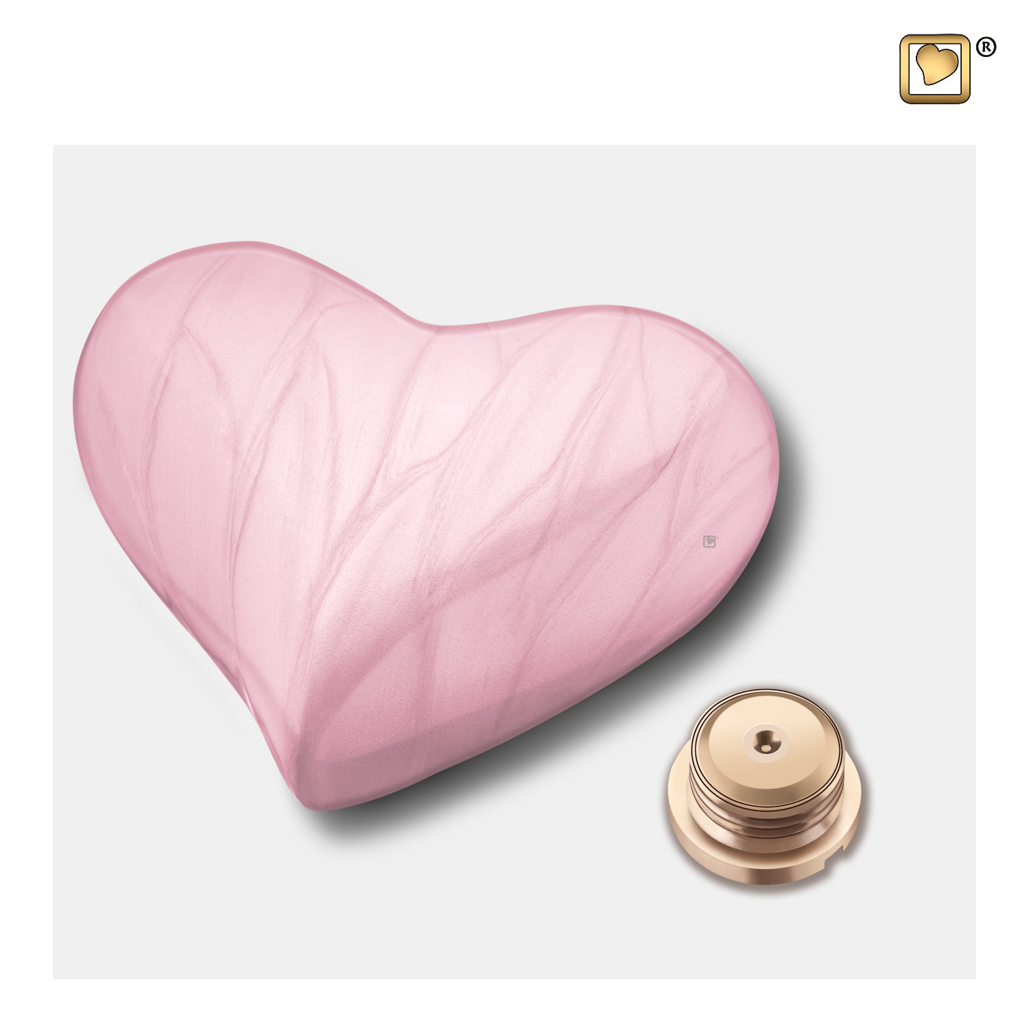 Mini Urn hart roze marmerlook - Afbeelding 2