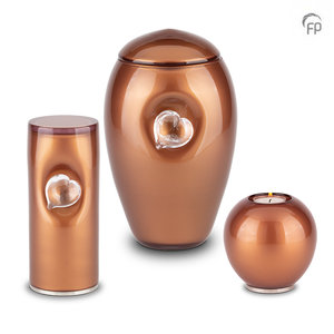 Bruine medium glazen urn - Afbeelding 2