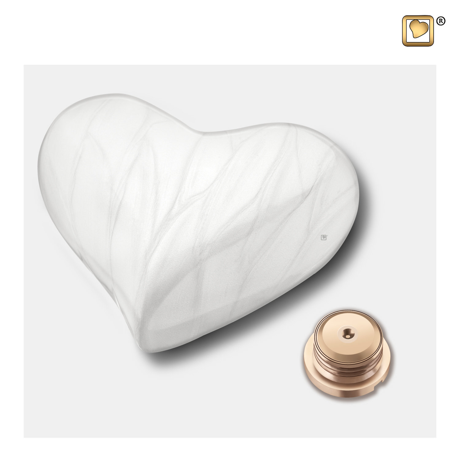 Mini Urn hart marmerlook - Afbeelding 2