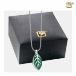 Ashanger Groen Blad, Ashangers, Asjuwelen, Assieraden, Urnhangers, Gedenksieraden