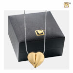 Ashanger Love Hart, Goud Vergulde Ashanger, Asjuweel, Asjuwelen, Assieraden, Urnhangers