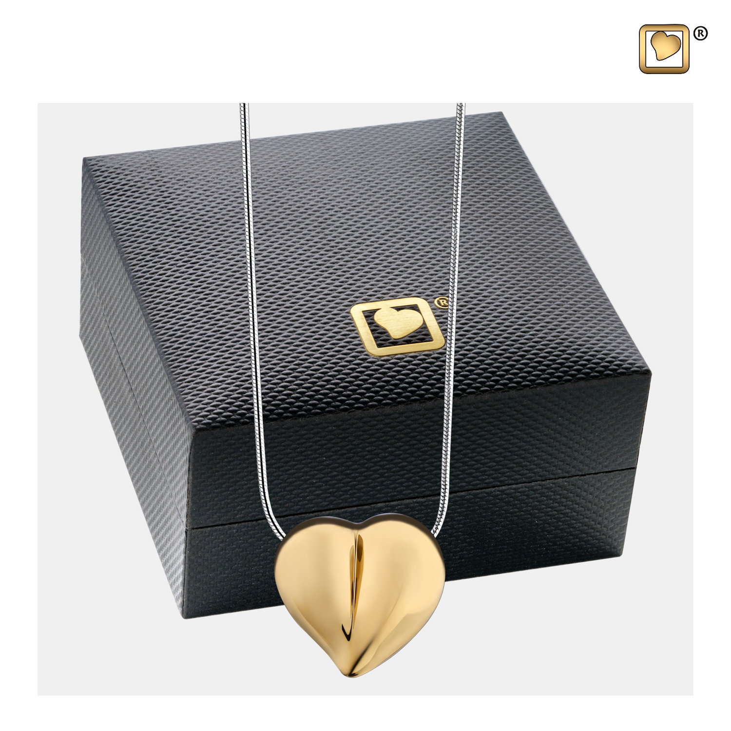 Ashanger Love Hart, Goud Vergulde Ashanger, Asjuweel, Asjuwelen, Assieraden, Urnhangers
