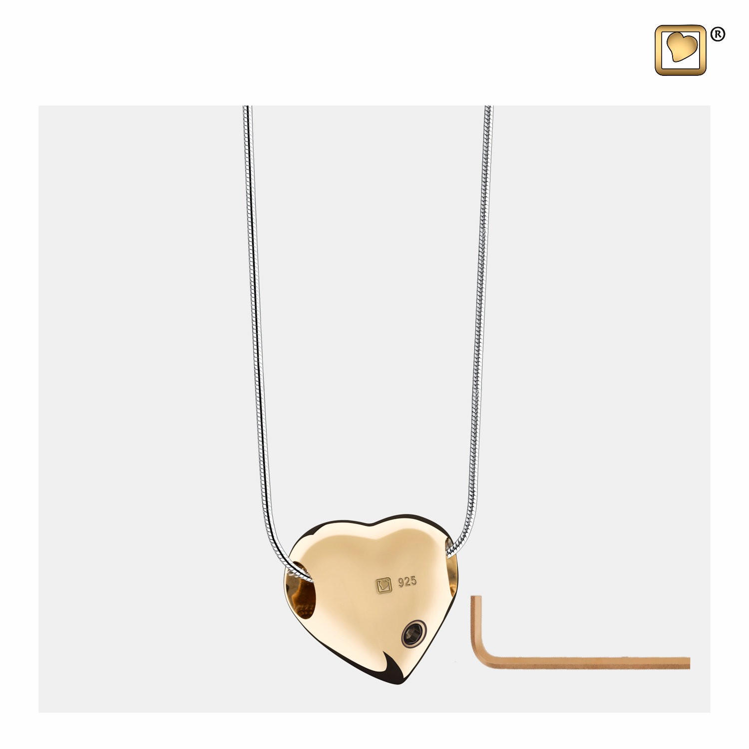 Goud Vergulde Love Urns Hanger, Asjuwelen, Assieraden, Urnhanger, Gedenksieraden