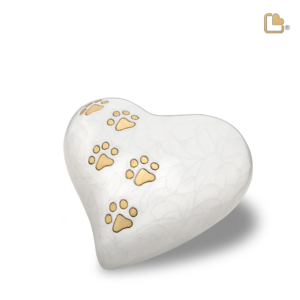 Grote Dierenurn Parelwitte Hart