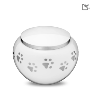 Grote Dierenurn Wit Zilver