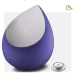 Grote Urn Marineblauw Met Dop, Traan Urn Marineblauw