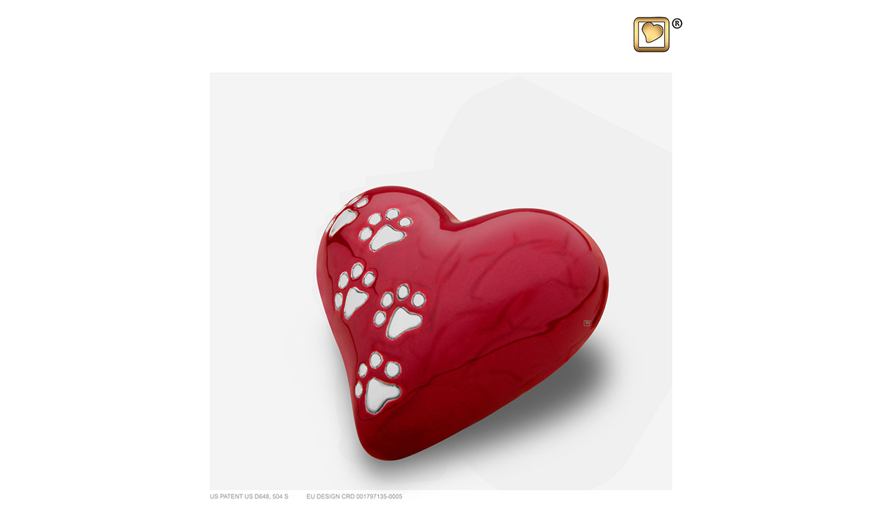 Mini Dierenurn Rood Hart