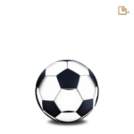 Mini Urn Voetbal Glimmend Zilver Mat Zwart