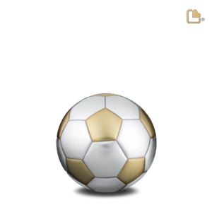 Mini Urn Voetbal Mat Goud Zilver
