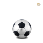 Mini Urn Voetbal Zilver Mat Zwart