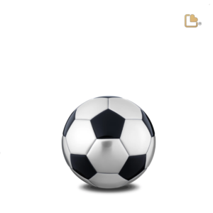 Mini Urn Voetbal Zilver Mat Zwart