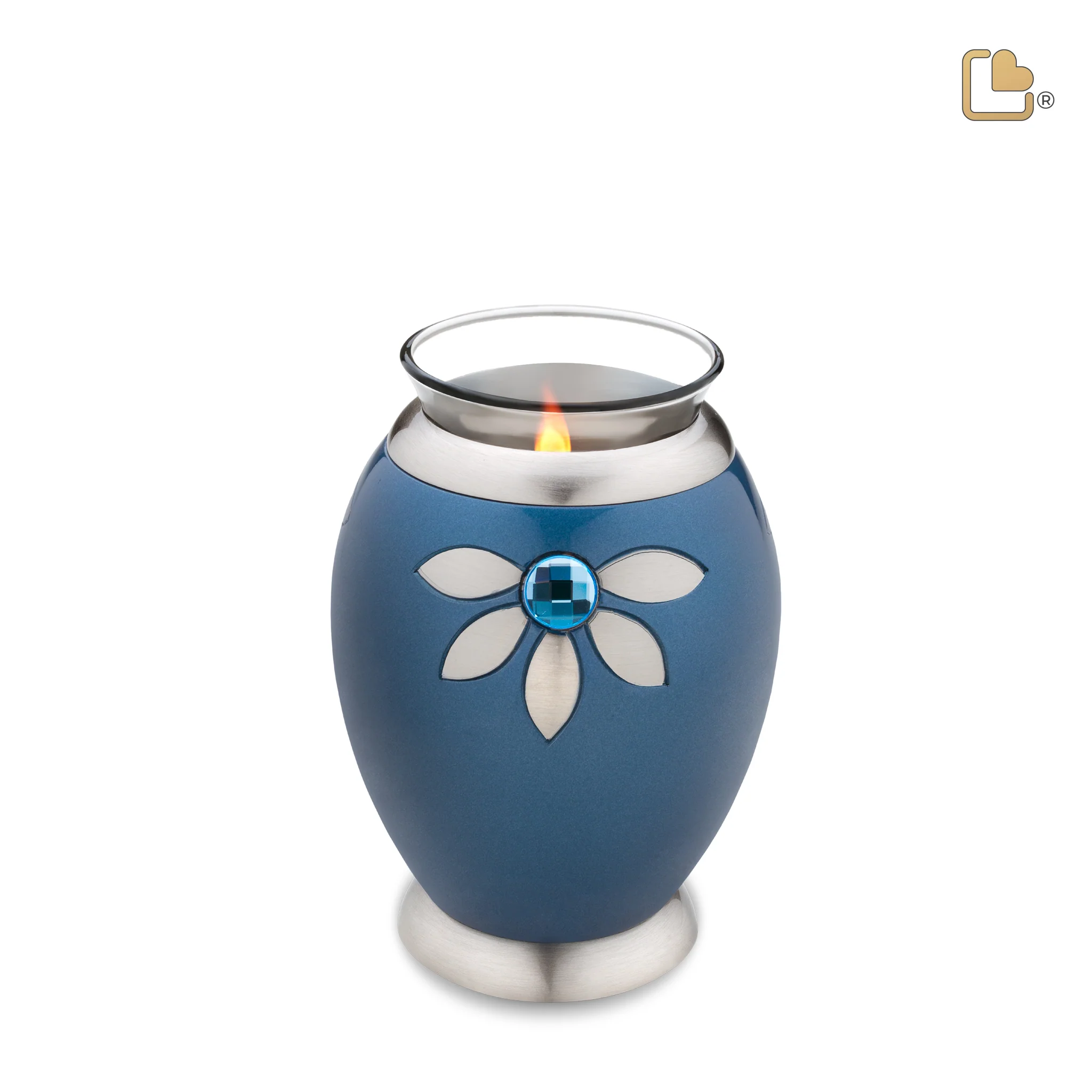 Waxinelichtje Bloem Blauw