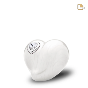 Mini Urn Wit Gemarmerd Hart