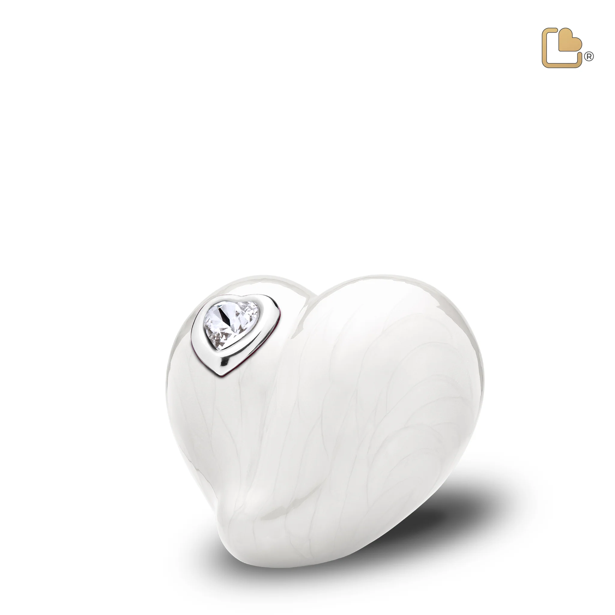 Mini Urn Wit Gemarmerd Hart