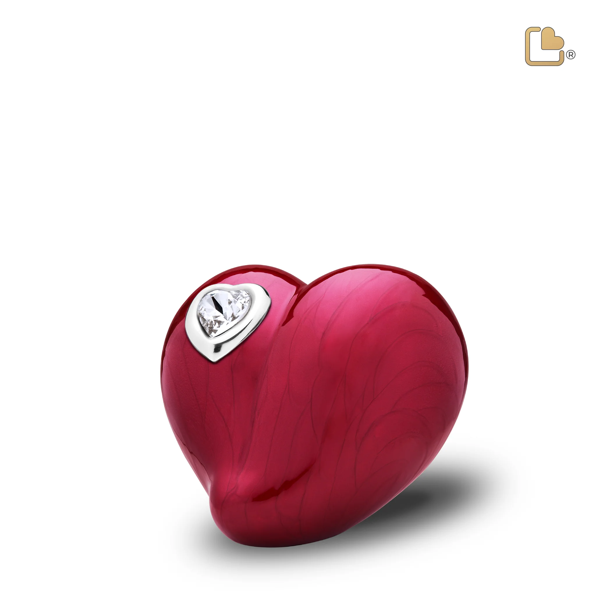 Mini Urn Rood Gemarmerd Hart