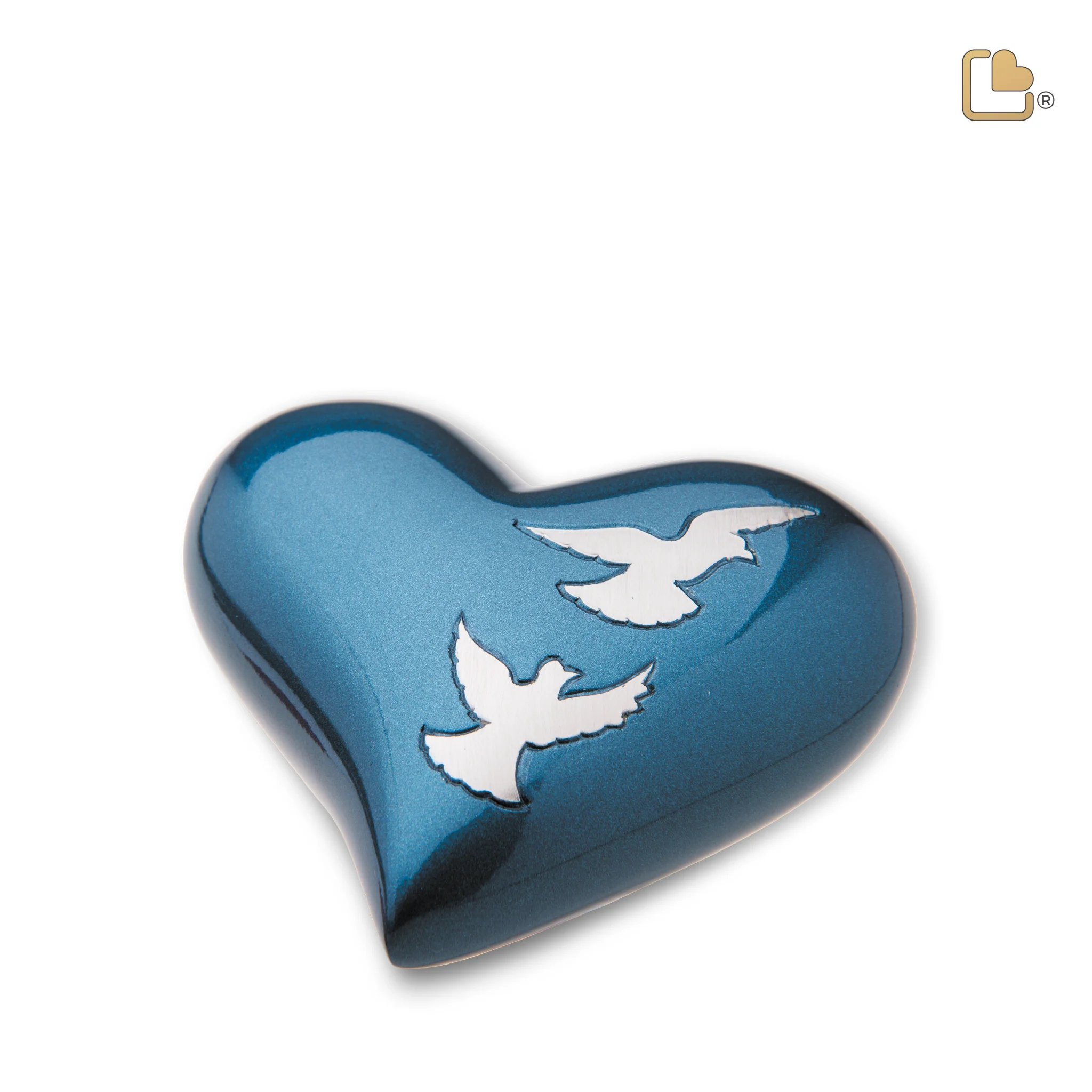Hart Blauw Zilveren Duif