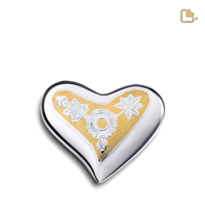 Mini Urn Brons Zilveren Hart